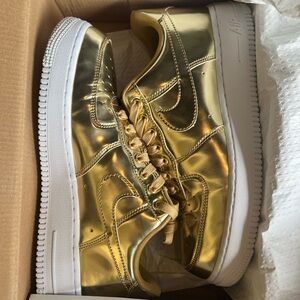 Gold Air Force 1s